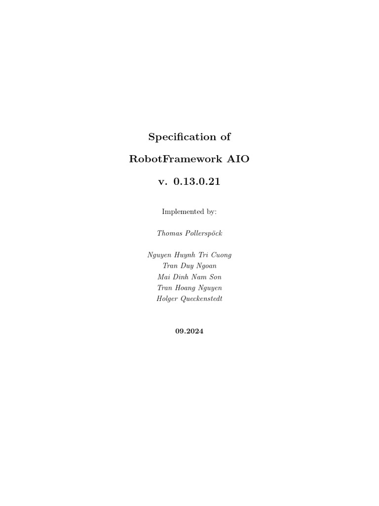 RobotFramework AIO v0.13.0.21 Guide | PDF | Software Framework | Thread ...
