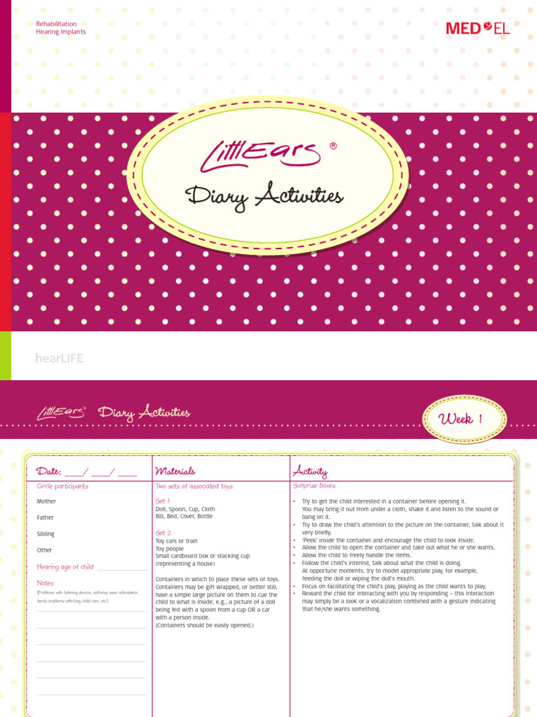 3.0 LittlEARS Diary Activities - English 2018 | PDF | Balloon | Toys