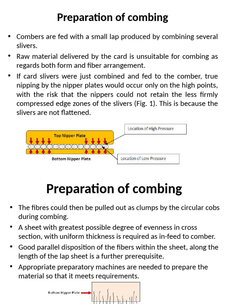 Combing Preparation Techniques Explained | PDF | Mechanical Engineering