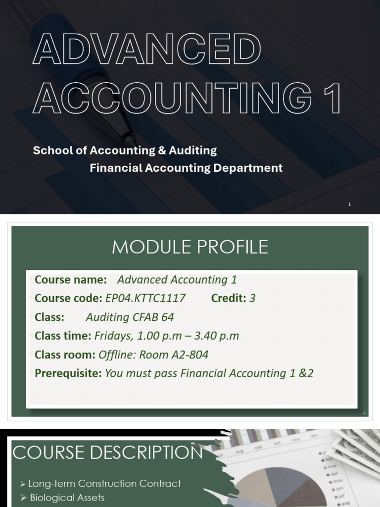 Advanced Accounting 1 Course Overview | PDF | Cost | Expense