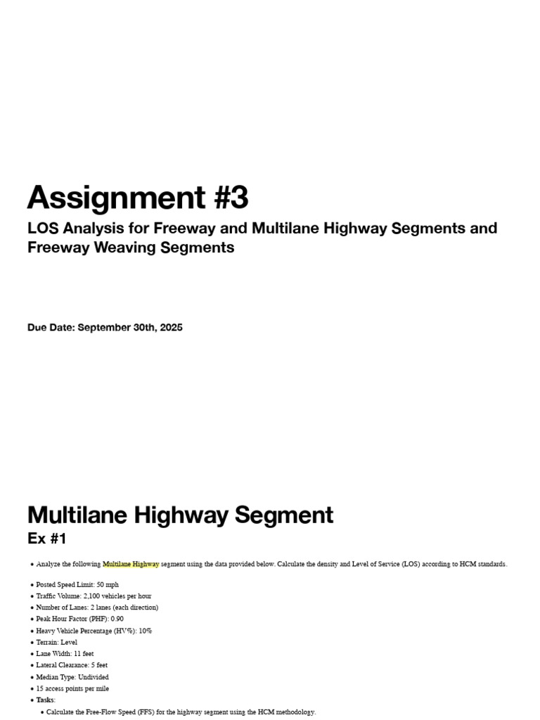 LOS Analysis for Highways and Freeways | PDF | Lane | Industrial ...