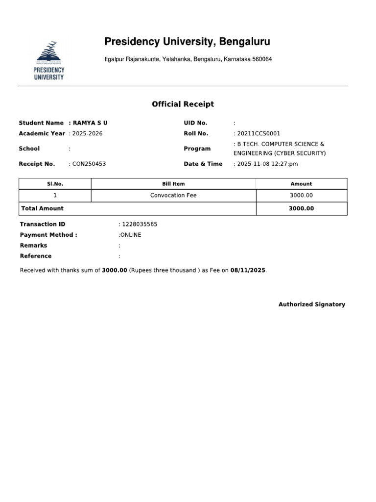 Convocation Fee | PDF