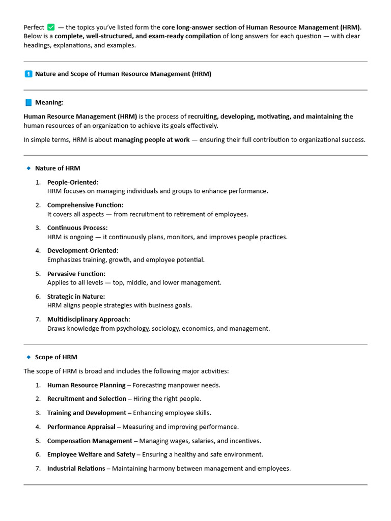 Comprehensive Guide to Human Resource Management | PDF | Cost Of Living ...