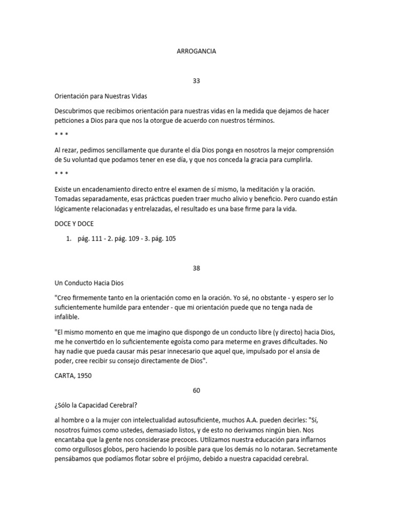La Arrogancia y la Humildad en A.A. | PDF | Oración | Dios