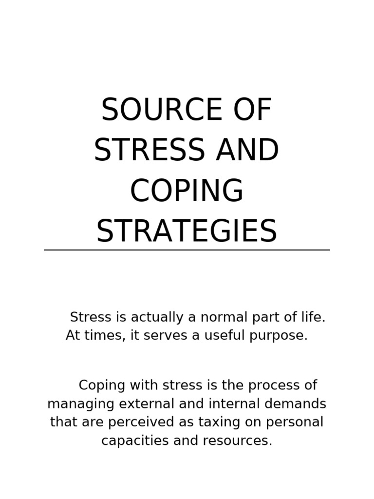 Stress Sources and Coping Strategies | PDF