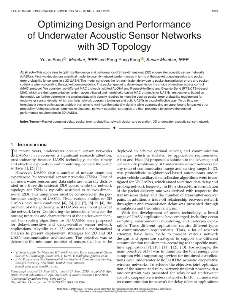 Optimize 3D Underwater Acoustic Networks | PDF | Computer Network ...