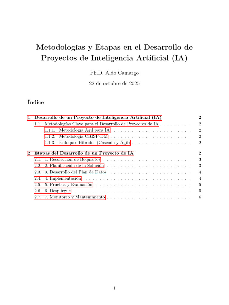 Metodologías y Etapas en Proyectos de IA | PDF | Inteligencia ...