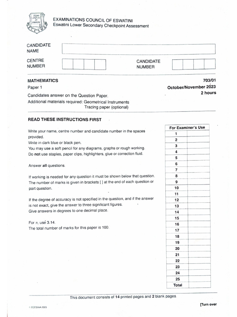Past Paper | PDF