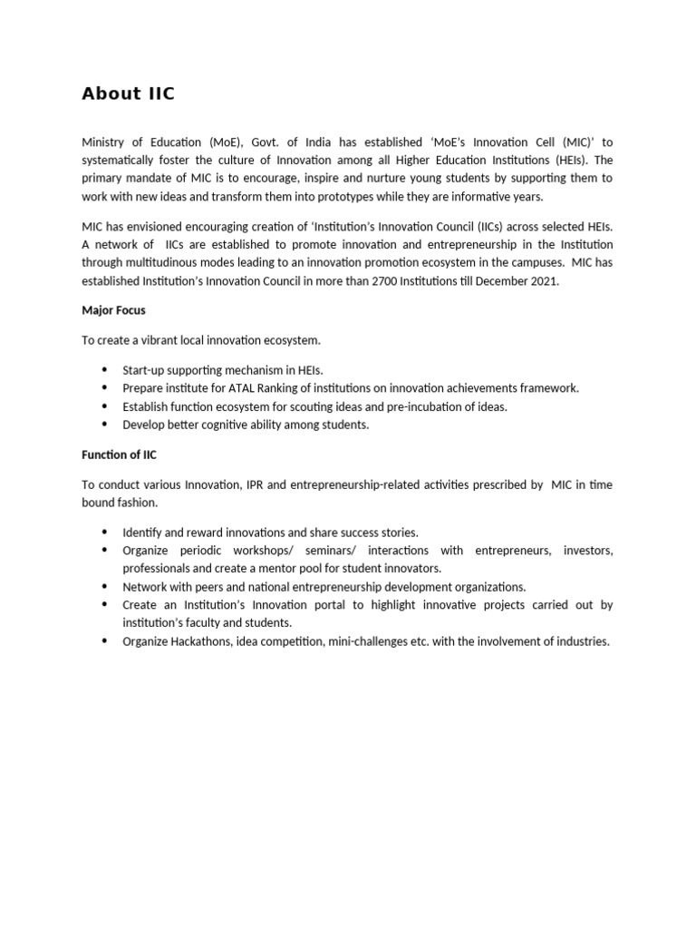 About IIC | PDF