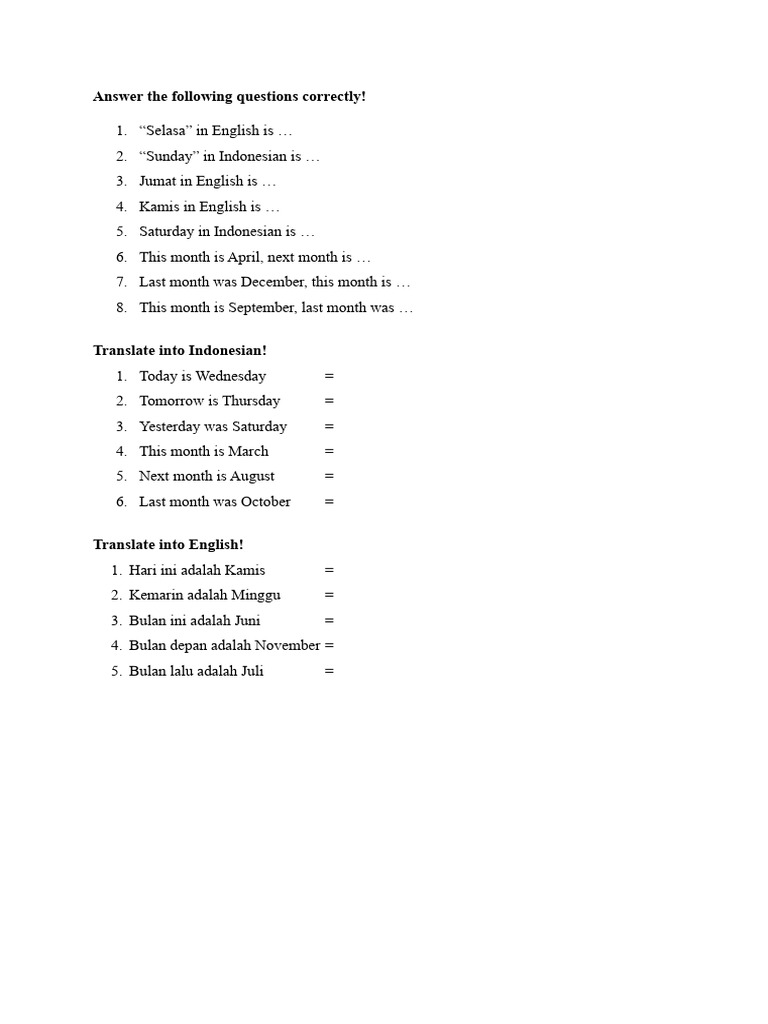 Days and Months | PDF