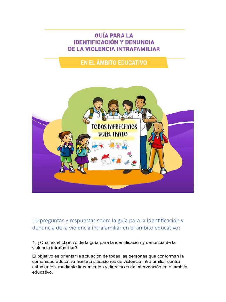 10 Preguntas y Respuestas Sobre La Guía para La Identificación y | PDF