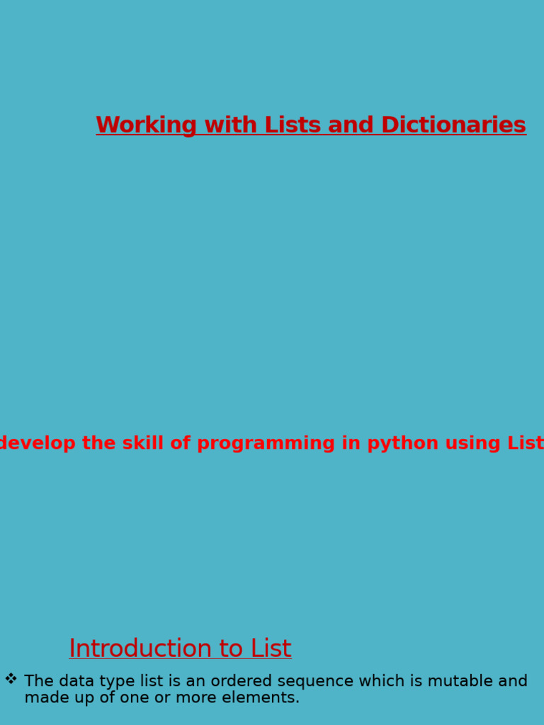 IP (Day 40) - Working With Lists | PDF | Data Type | Computing