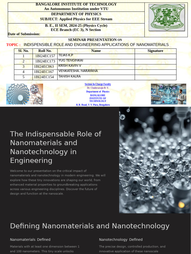 Nanomaterials in Engineering Applications | PDF | Nanomaterials ...
