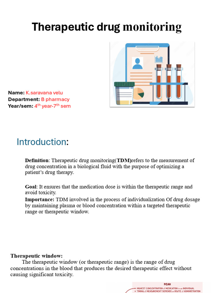 Understanding Therapeutic Drug Monitoring | PDF | Pharmacology | Pharmacy