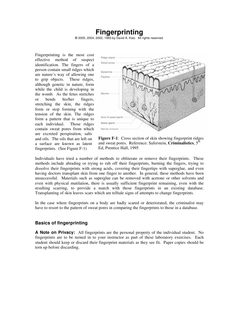 Fingerprinting | PDF | Fingerprint | Chemical Substances