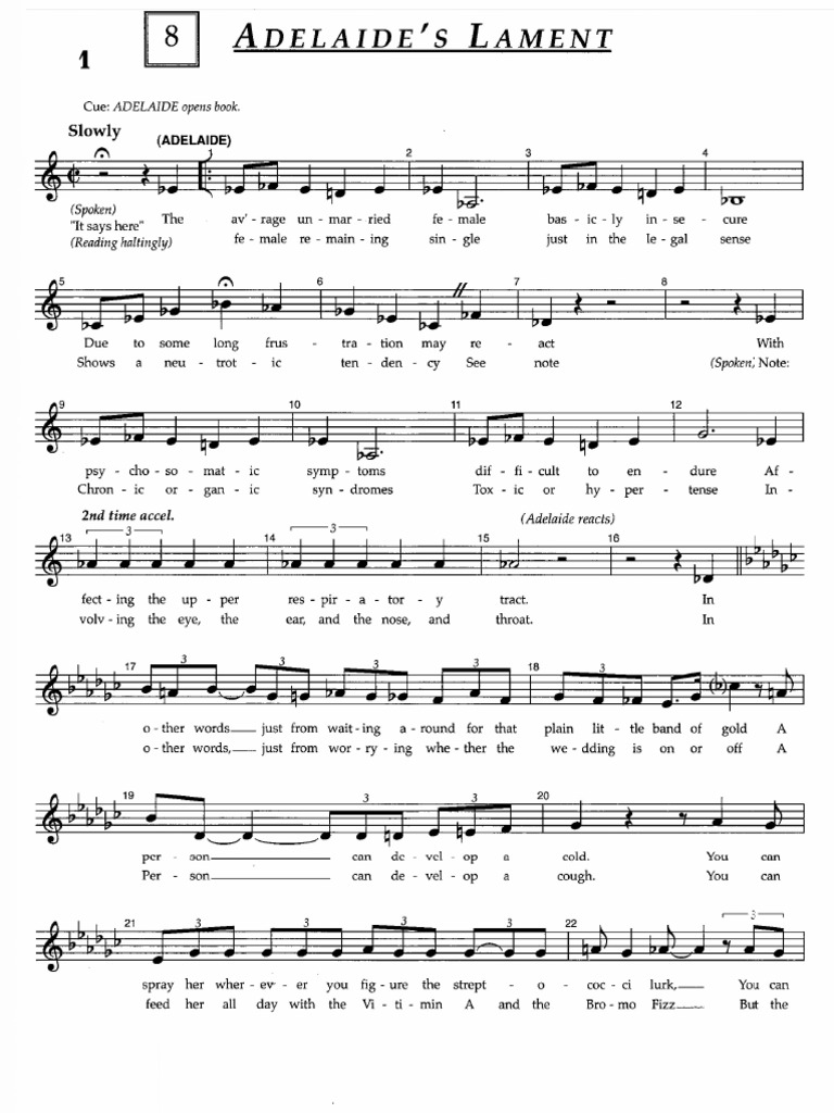 Guys and Dolls Miss Adelaide Audition Song 