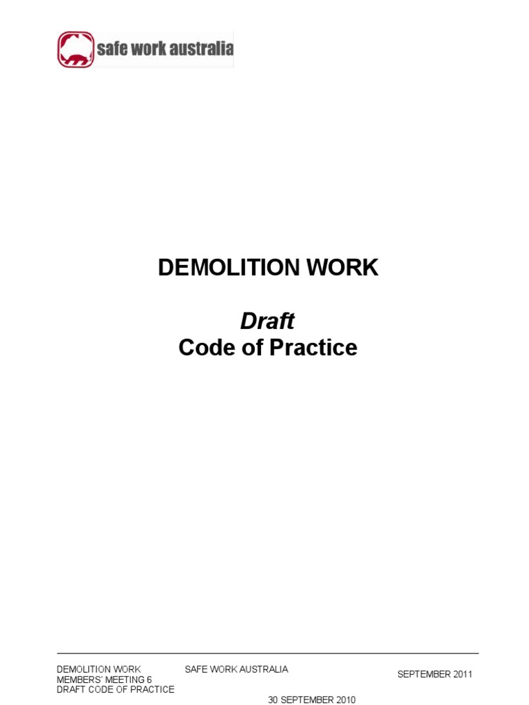 Demolition Work Safety Code of Practice | PDF | Demolition ...
