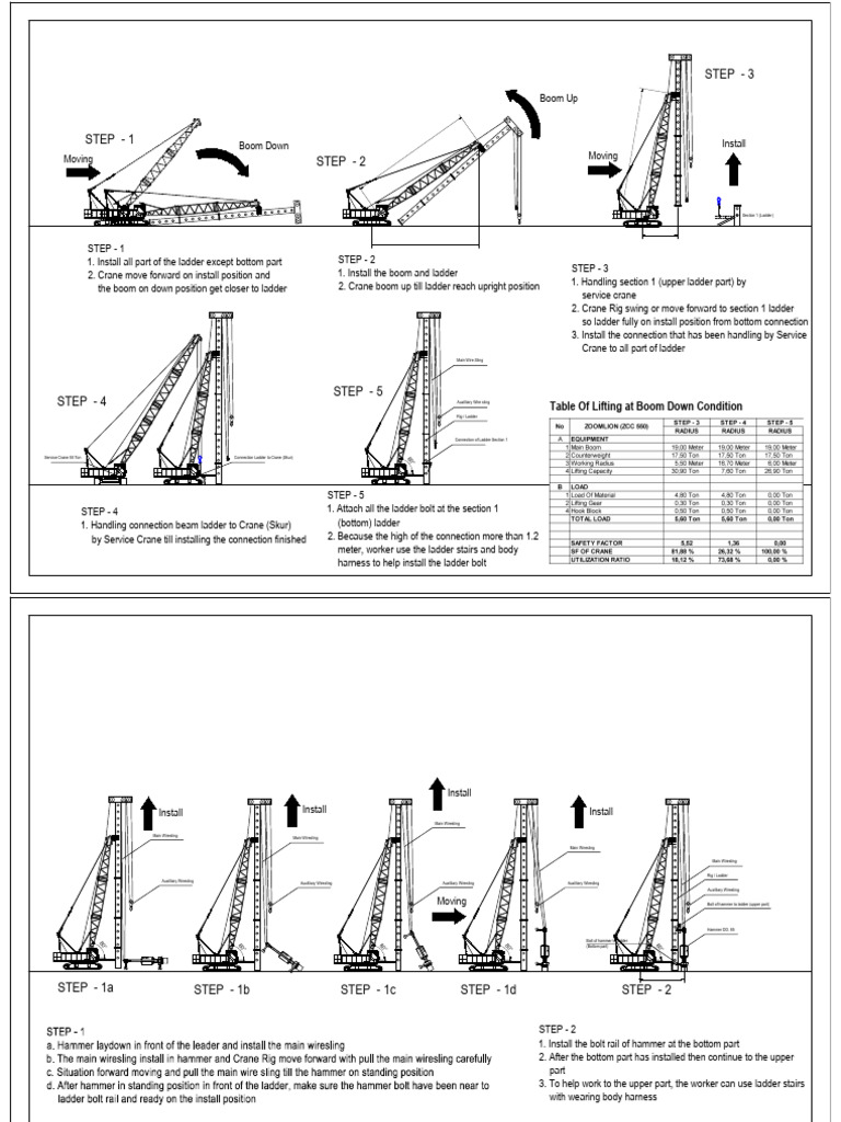 Piling Rig Assembly Method Statement | PDF | Crane (Machine)
