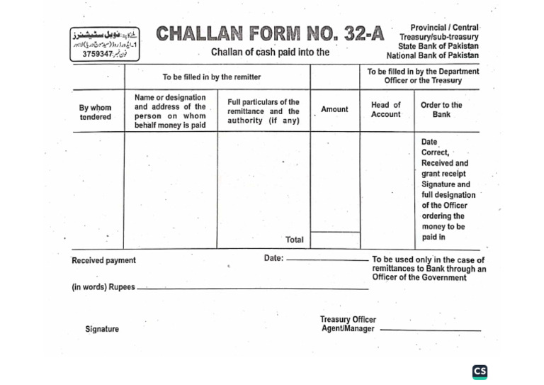 Challan 32A | PDF
