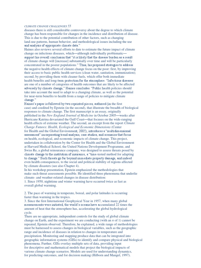 Climate Change Challenges 55 | PDF | Effects Of Global Warming | Global ...