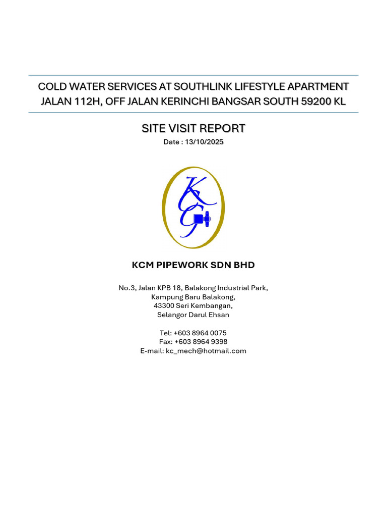Report Site Visit Southlink Bangsar | PDF