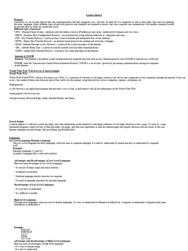 Ics Last Class PDF | PDF | World Wide Web | Internet & Web