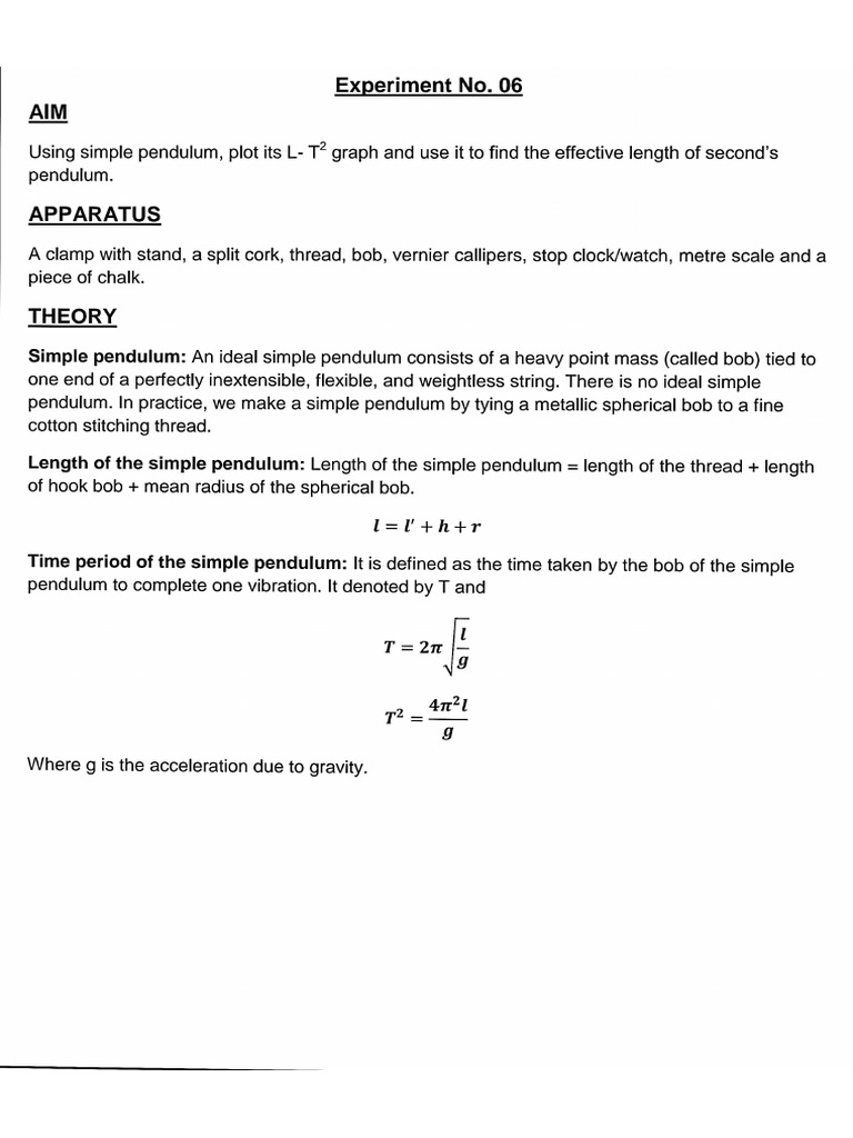 Simple Pendulum | PDF