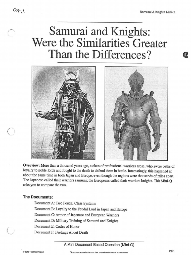 Samurai and Knights DBQ Lesson | PDF