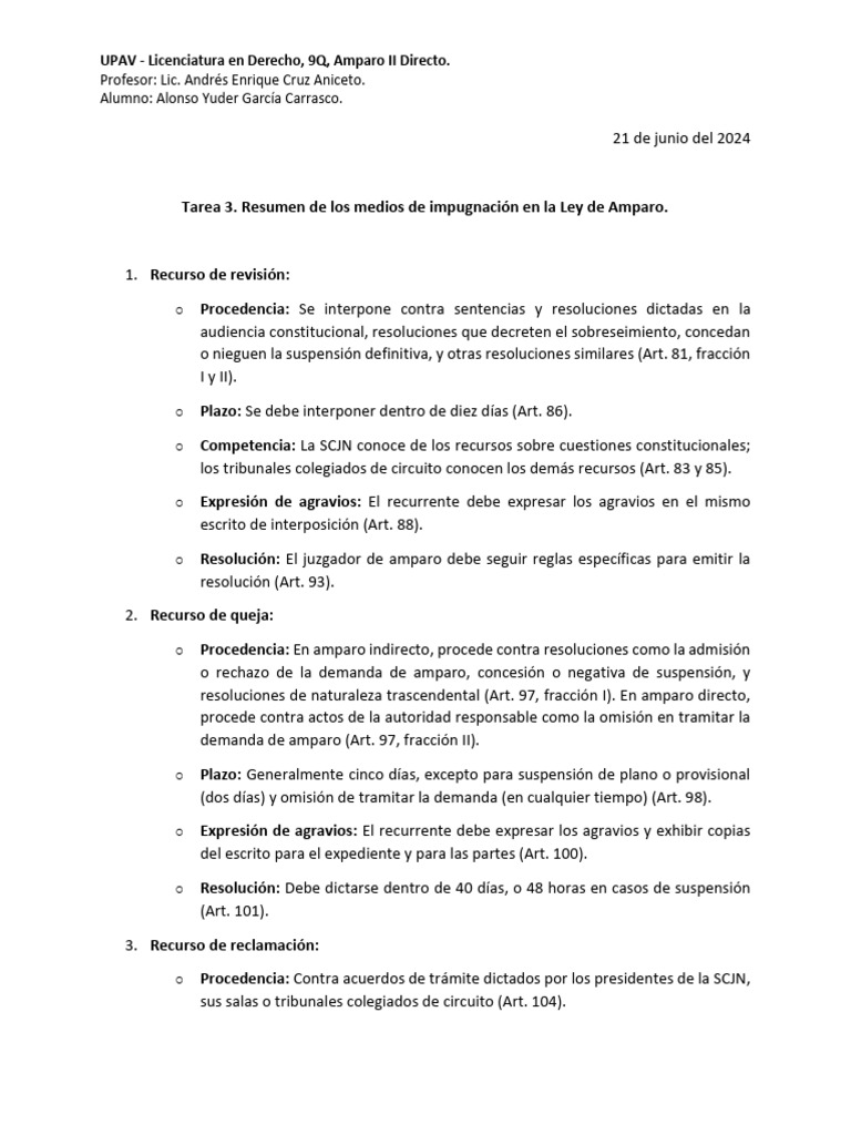 Recursos en El Amparo | PDF | Justicia | Crimen y violencia