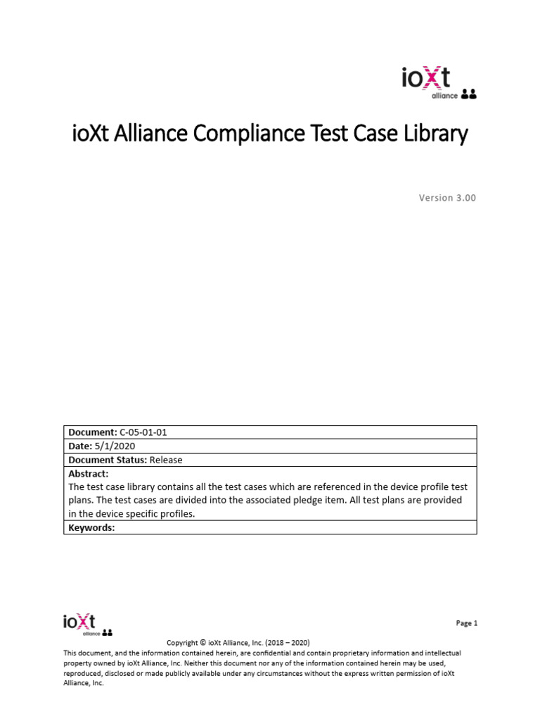 ioXt Compliance Test Case Library 3.00 | PDF | Authentication | Software