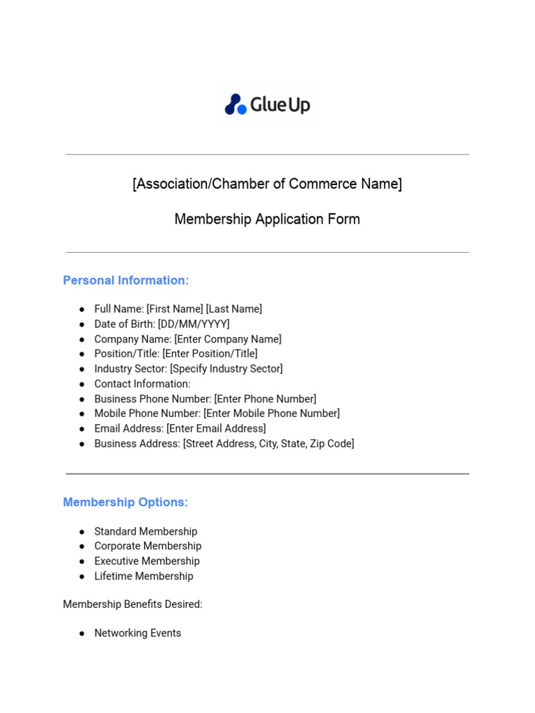 Membership Form Template | PDF | Privacy | Business