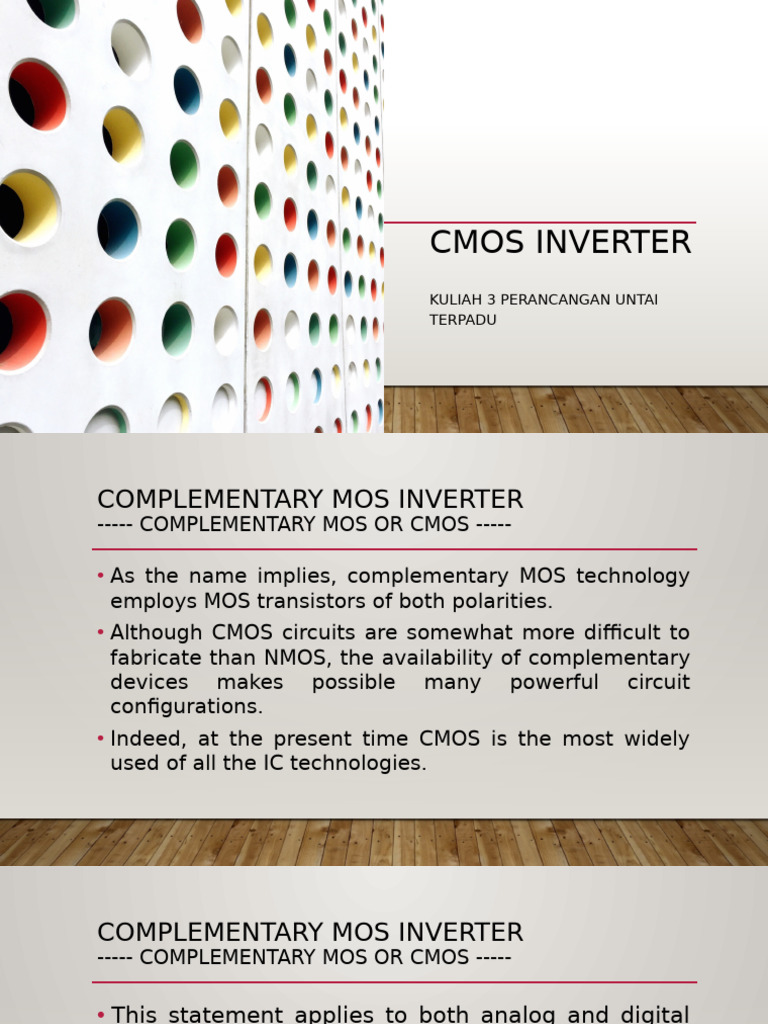 CMOS Inverter Design and Operation | PDF | Cmos | Mosfet