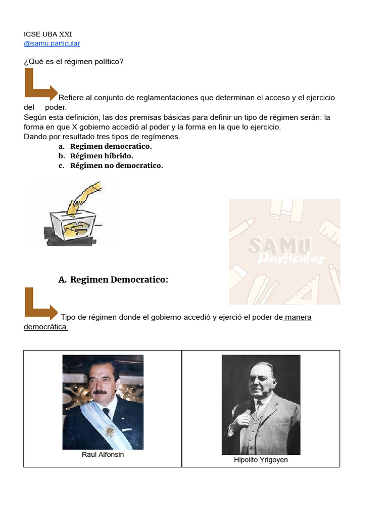 Tipos de Régimen Político en Argentina | PDF