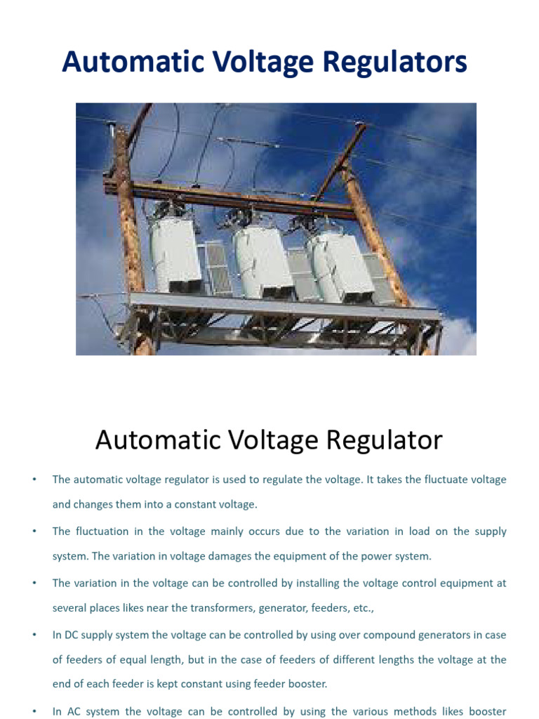 Automatic Voltage Regulators Explained | PDF | Transformer | Electric ...