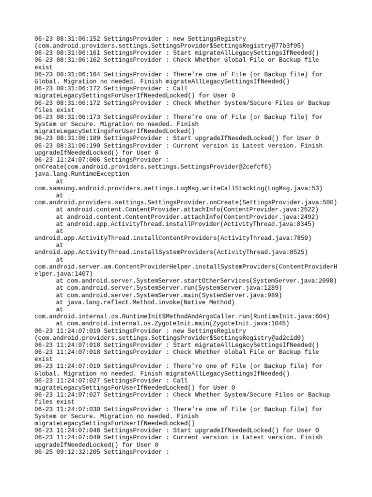 Settings Provider | PDF | Backup | Java (Programming Language)