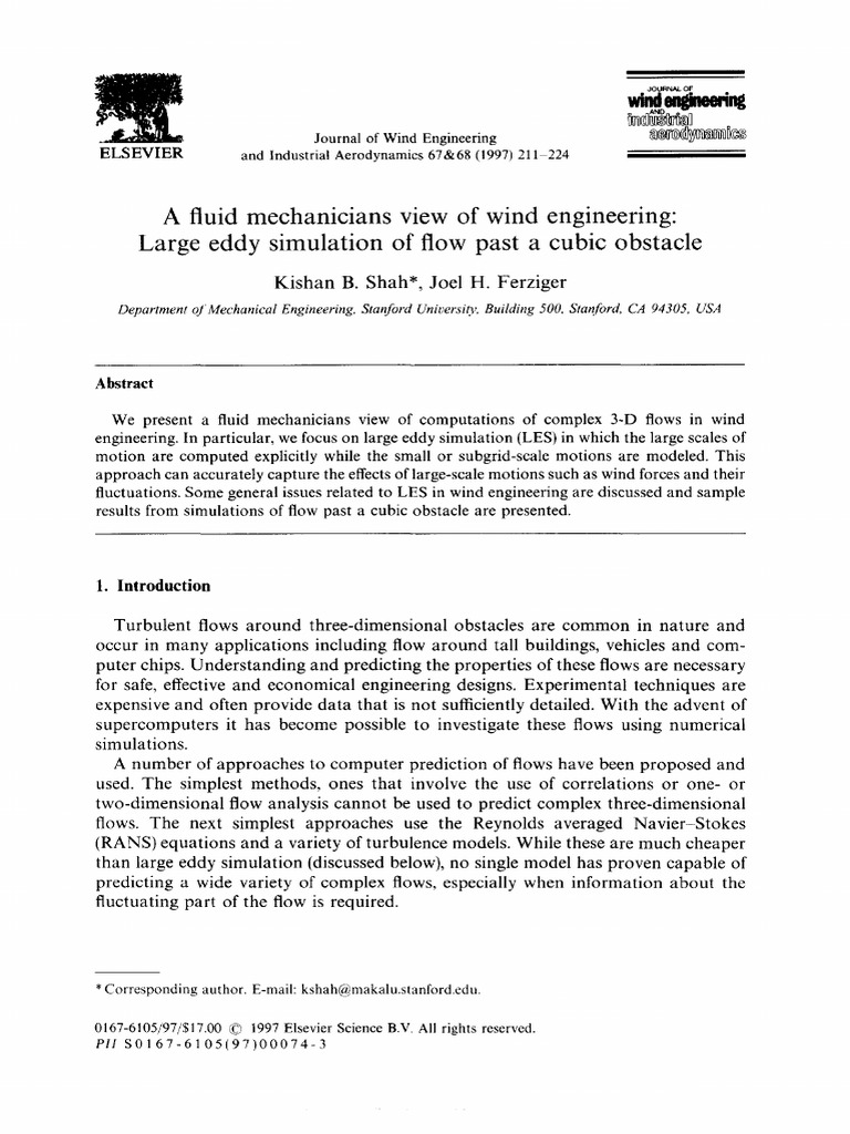Large Eddy Simulation in Wind Engineering | PDF | Vortices | Fluid Dynamics