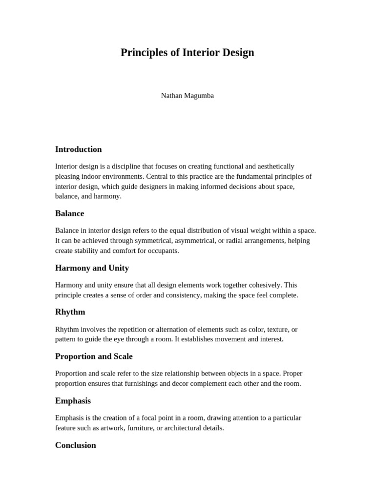 Key Principles of Interior Design | PDF