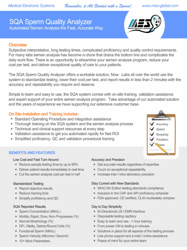 Streamline Semen Analysis with SQA System | PDF