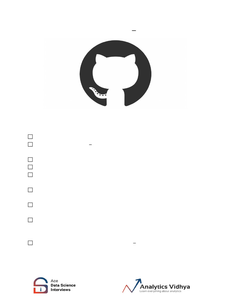 GitHub Checklist for Data Science Interviews | PDF