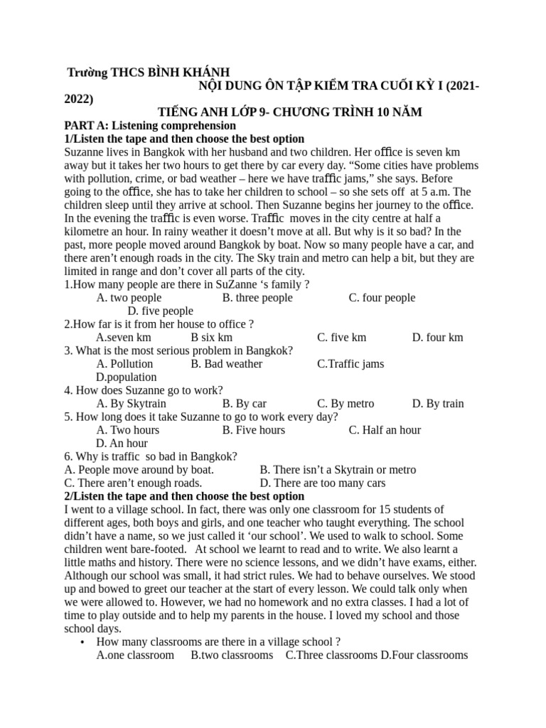 English Review for Grade 9 Final Exam | PDF | Cost Of Living