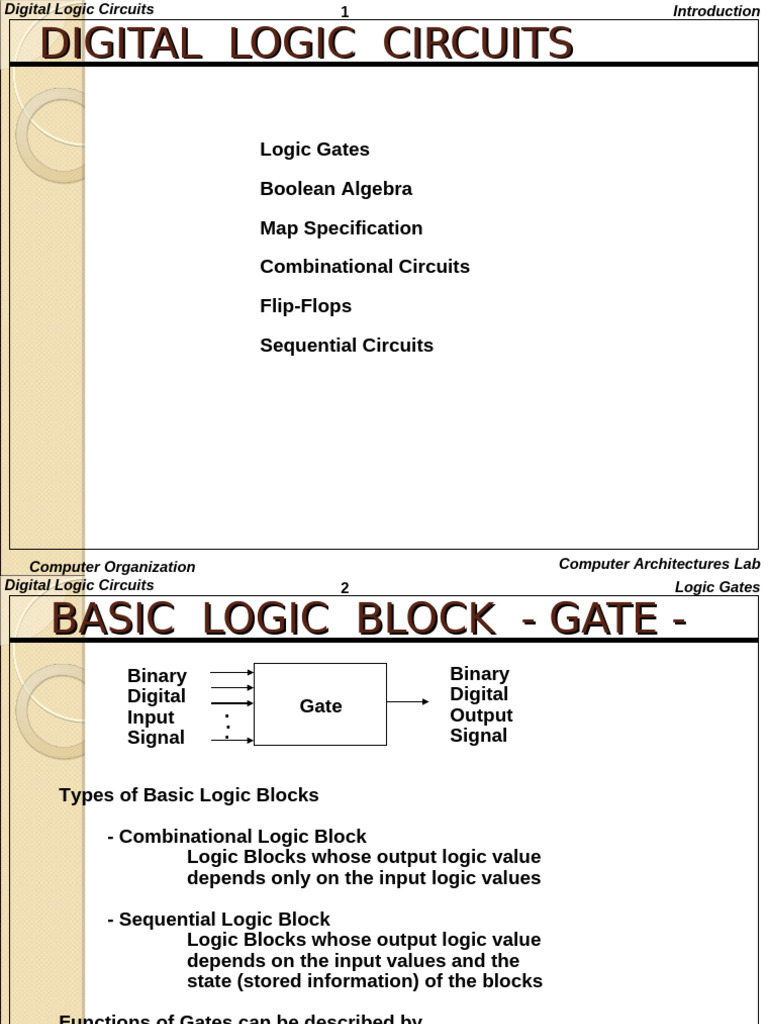 1 Digital Logic and Design Basics | PDF | Logic Gate | Boolean Algebra