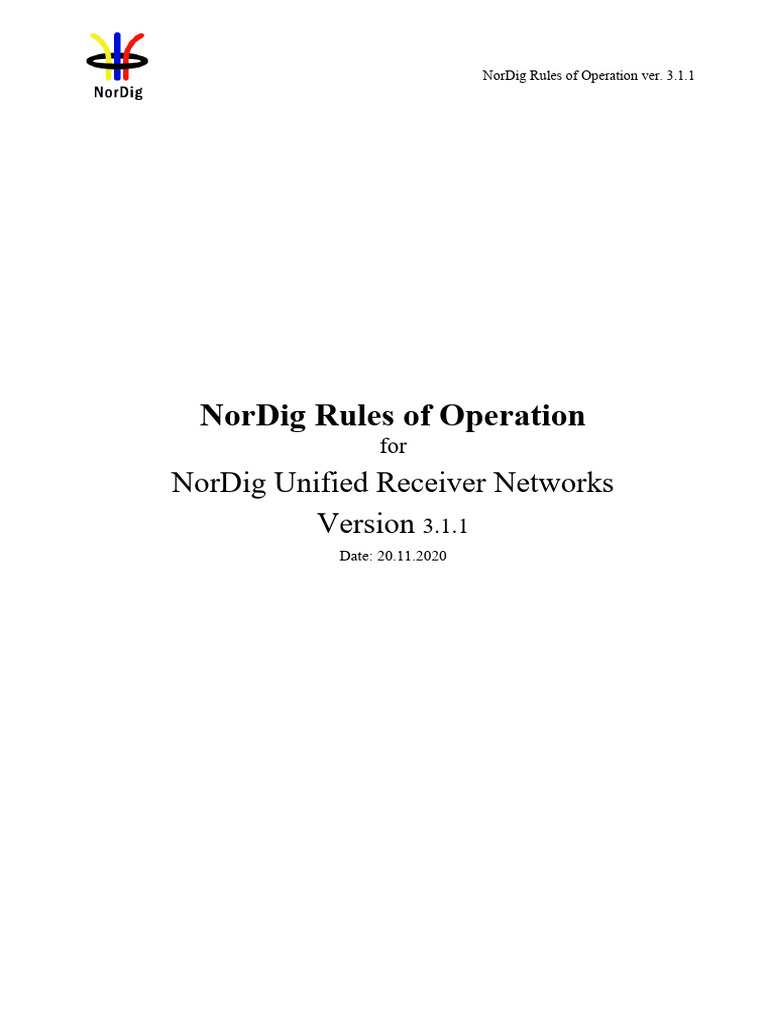 NorDig Rules of Operation 3.1.1 | PDF | Hdmi | Set Top Box