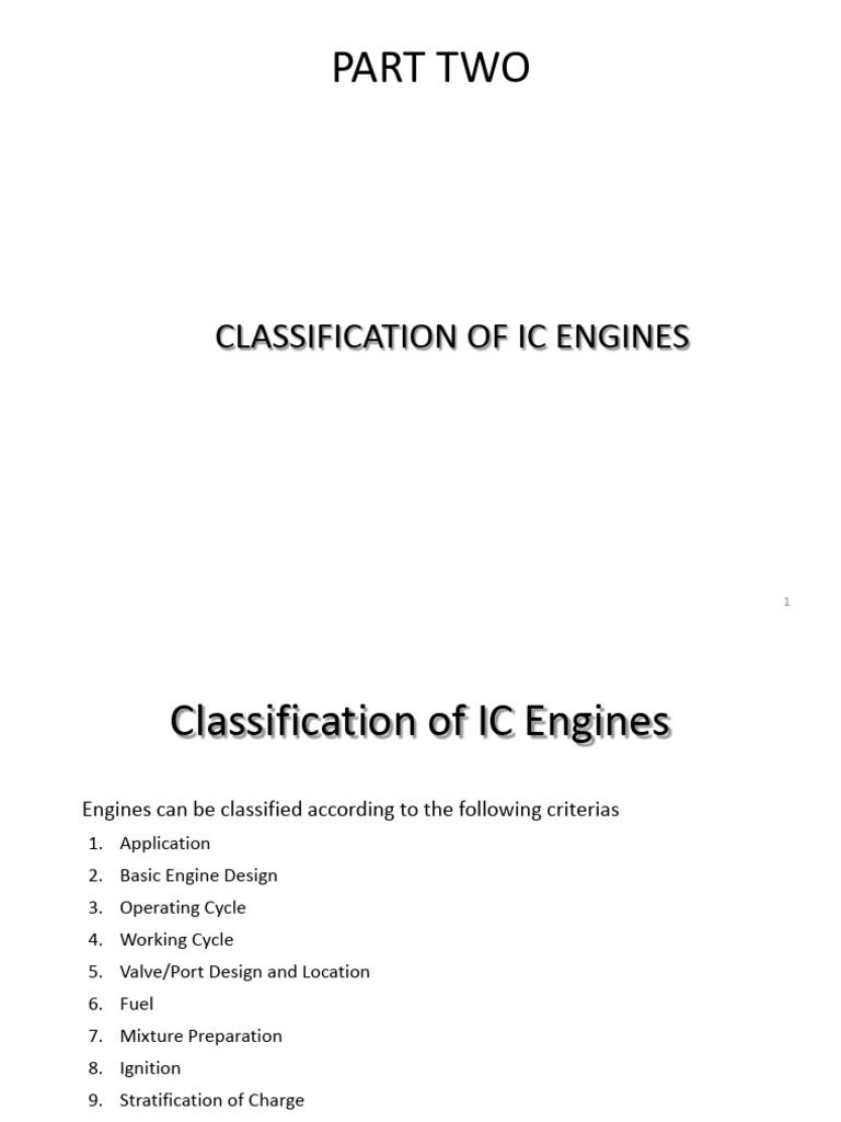 PART 2 Classification of Ic Engine | PDF | Internal Combustion Engine ...