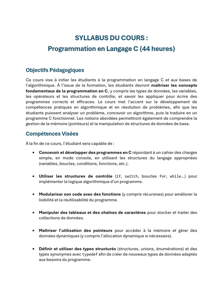 Introduction à la Programmation en C | PDF | Pointeur (programmation ...
