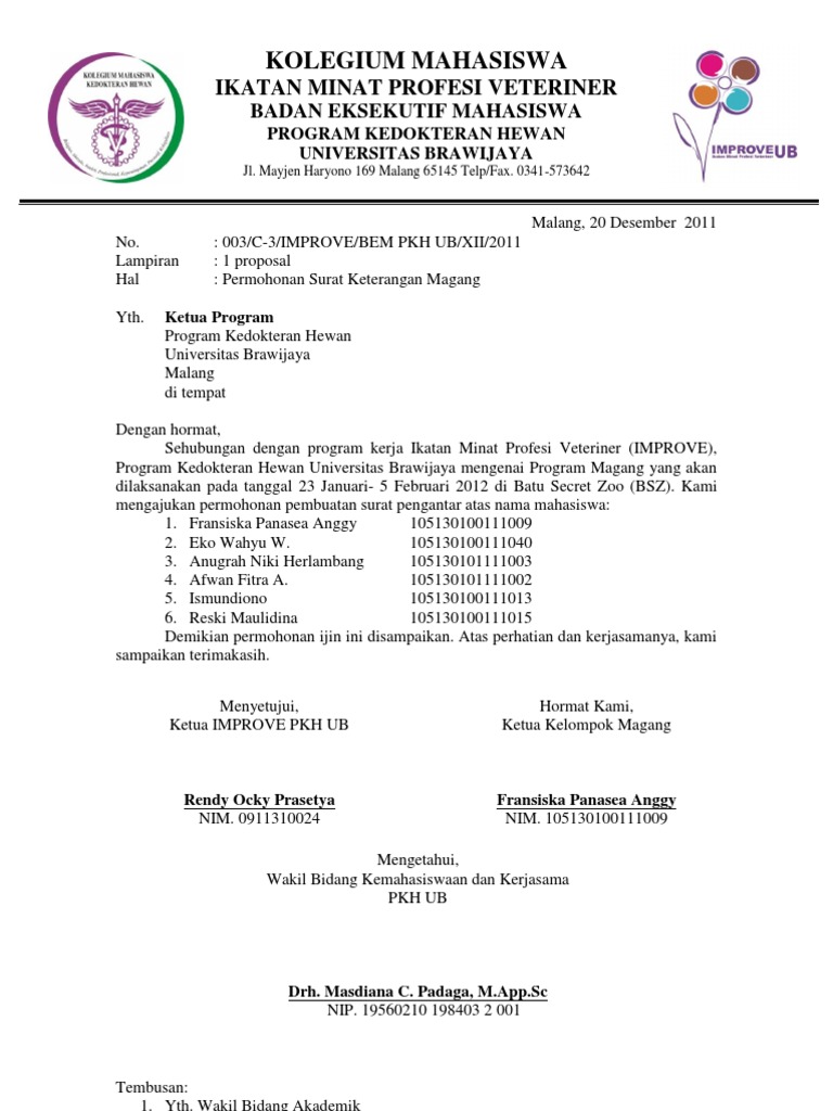 Surat Pengantar Magang » Daily Blog Networks