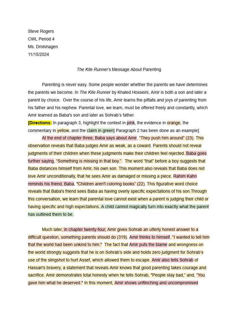 Samara Randle - CWL Sample Essay - HW - Highlight The 3rd Paragraph | PDF