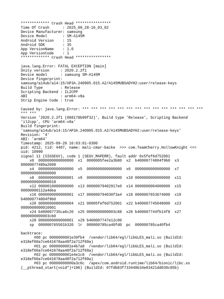Samsung SM-A145M Crash Report | PDF | Embedded Linux Distributions ...