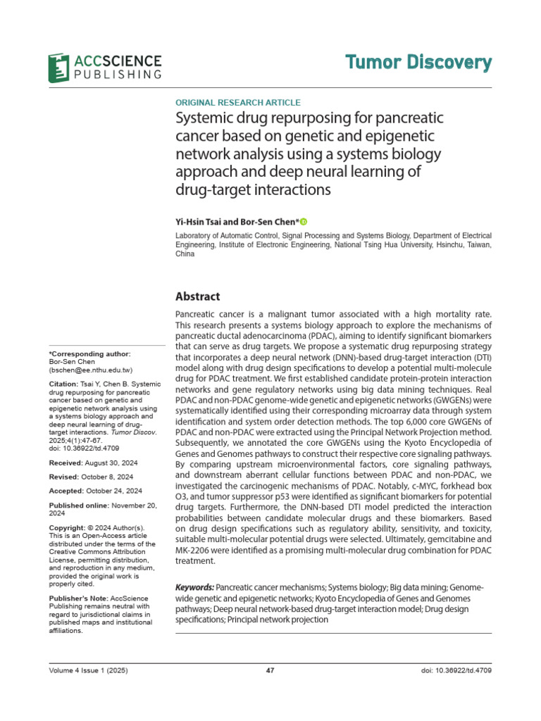 Drug Repurposing for Pancreatic Cancer | PDF | Pancreatic Cancer ...