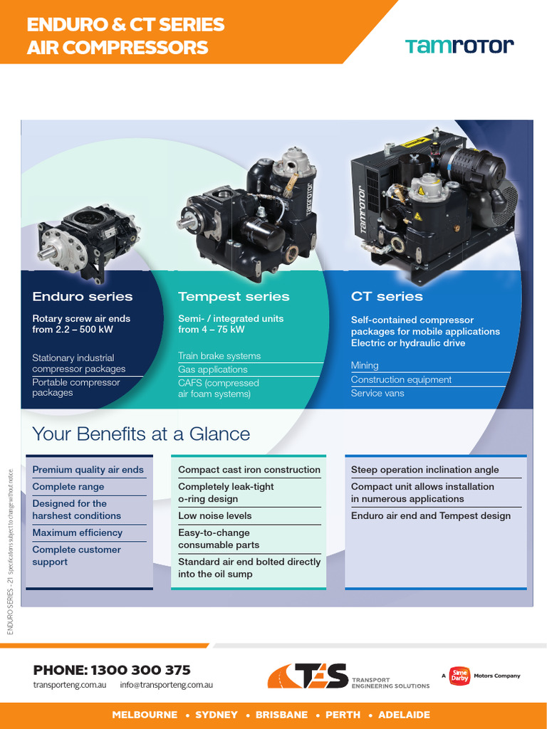 Enduro & CT Series Air Compressors | PDF | Turbomachinery | Gases