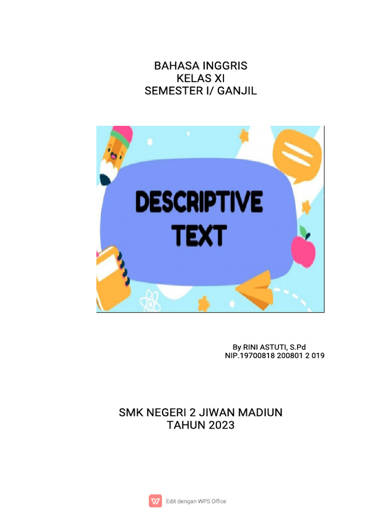 Descriptive Text Module for XI Grade | PDF